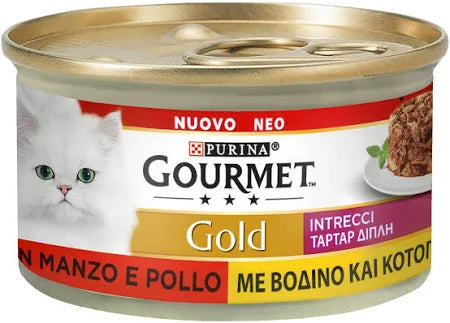 Gourmet Gold 85gr Intrecci di Gusto Pollo e Manzo Gourmet Gold 85gr Intrecci di Gusto Pollo e Manzo
